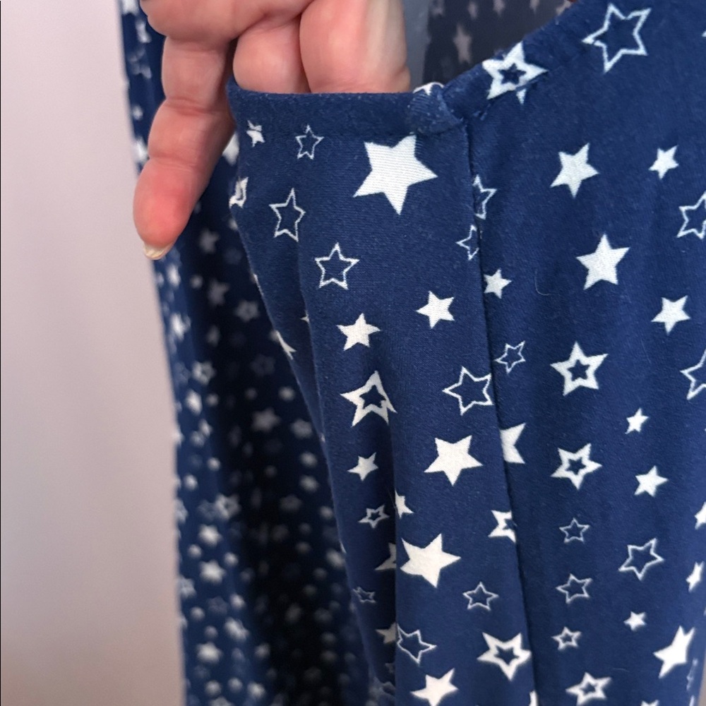 Allison Brittney Navy and White Star Print Sleeveless Dress - Picture 6 of 6
